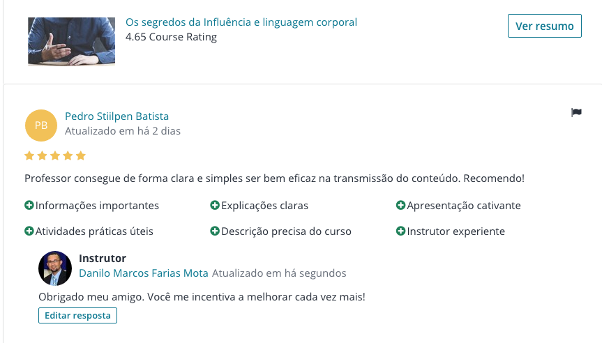 curso influência